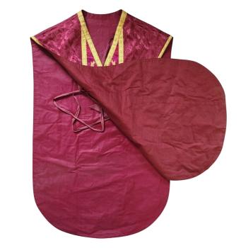 Preview: Weinrote Kasel, Ornat, Messgewand, Vestment, Pluviale
