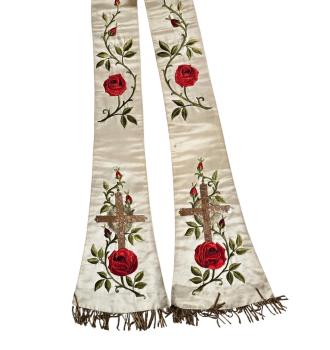 Antike Stola für Ornat, Messgewand, Vestment um 1900