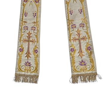 Preview: Antike Stola für Ornat, Messgewand, Vestment um 1900