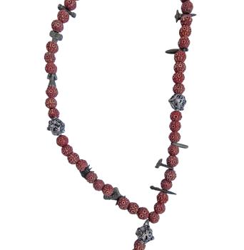 Preview: Rosary filigree made of silver / cross with enamel, 19th century