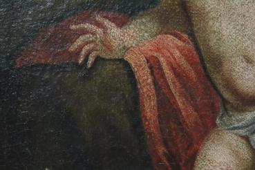 Preview: Barockgemälde Jesuskind mit Engeln um 1700