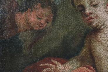 Preview: Barockgemälde Jesuskind mit Engeln um 1700