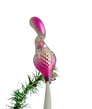 Preview: Glasornament,  Schwan / Vogel auf Zwicker, 50er Jahre