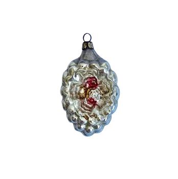 Art nouveau mercury glass kugel, indent kugel, Lauscha around 1900
