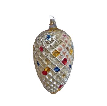 Ribbed glass kugel, Lauscha around 1910