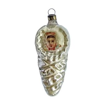 Glasornament Wickelkind um 1910