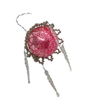 Preview: Lauscha Deckenlampe / Kandelaber um 1910