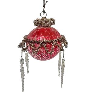 Preview: Lauscha Deckenlampe / Kandelaber um 1910