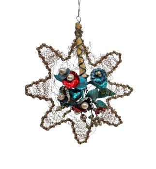 Antiker Sebnitzer Christbaumschmuck, Stern um 1910