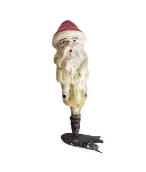 Antiker Christbaumschmuck, Lauscha, Zwerg auf Zwicker um 1930