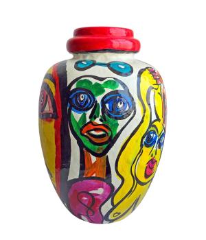 Peter Robert Keil (geb. 1942 Züllichau),  Keramik Vase datiert 1987