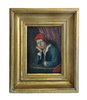 Preview: Gemälde junger nachdenklicher Mann um 1800