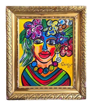 Peter Robert Keil (geb. 1942 Züllichau), Frieda Kahlo mit Blumenschmuck