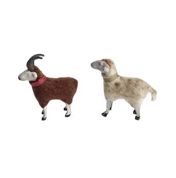 Preview: 2 German putz wooly sheep, around 1930