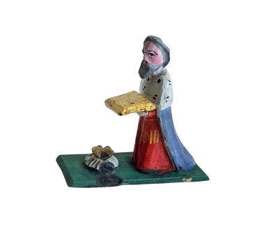 Grulicher Krippenfigur, König Melchior um 1920  (7 cm)