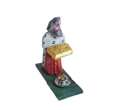 Preview: Grulicher Krippenfigur, König Melchior um 1920  (7 cm)
