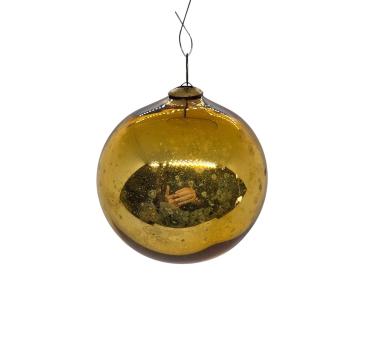 Golden Biedermeier Kugel around 1900  (6 cm)