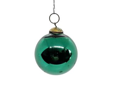 Green Biedermeier Kugel, Meisenthal Vergo​ (5 cm)