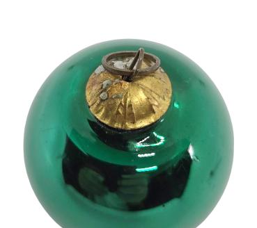 Preview: Green Biedermeier Kugel, Meisenthal Vergo​ (5 cm)