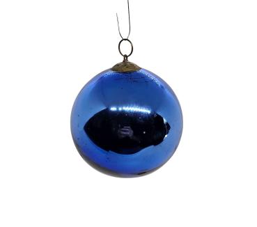 Blue Biedermeier Kugel   (8 cm)