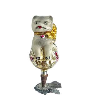 Glass ornament cat around 1930