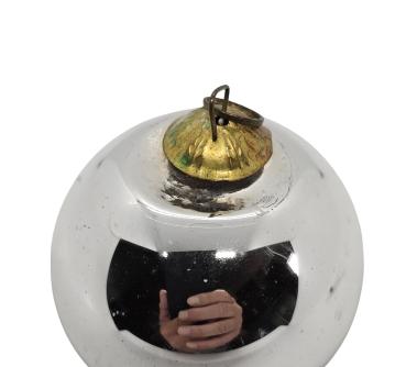 Preview: Silver Biedermeier Kugel, Meisenthal Vergo (6 cm)