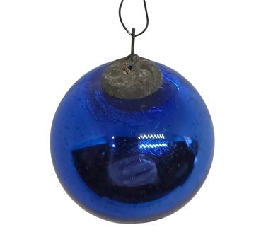 Preview: Blue Biedermeier Kugel around 1900 ​ (5 cm)