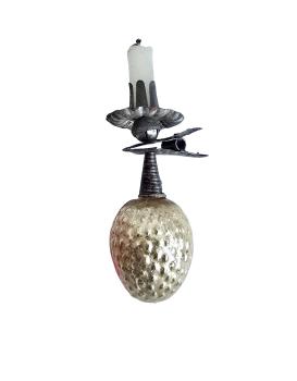 Preview: Candle Holder with  glass ornament strawberry, around 1920