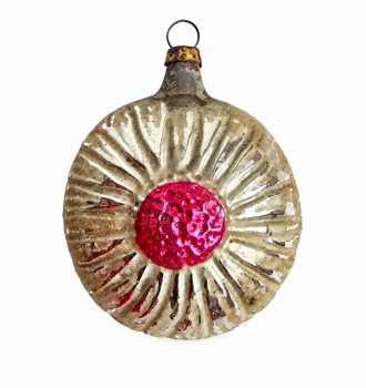 Preview: Seltene Lauschaer Christbaumkugel mit Käfer, um 1910