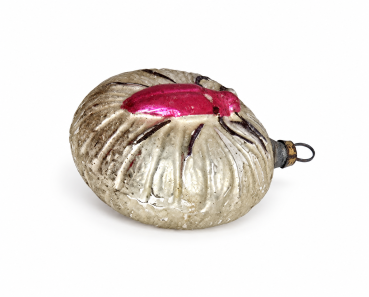 Seltene Lauschaer Christbaumkugel mit Käfer, um 1910