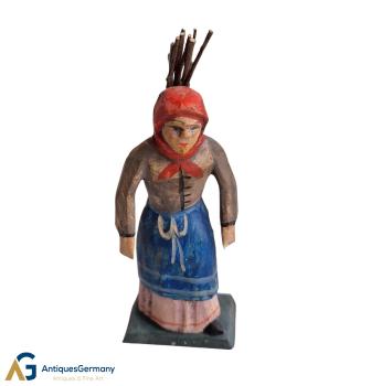 Grulicher Krippenfigur, alte Frau mit Reisig  (7 cm)