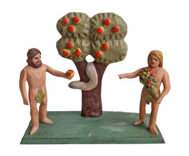 Grulicher Krippenfigur " Adam und Eva " (7 cm)