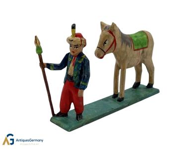 Oriental soldier with horse (7 cm)
