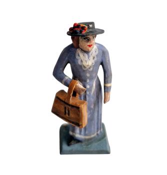Grulicher Krippenfigur, Frau mit Handtasche  (7 cm)