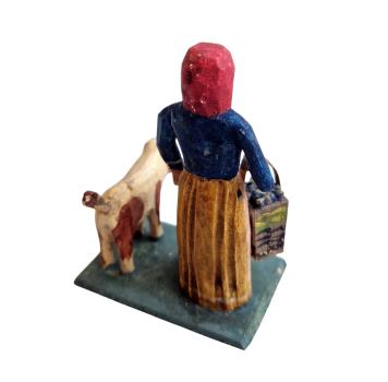 Nativity figure, Woman witd Dog