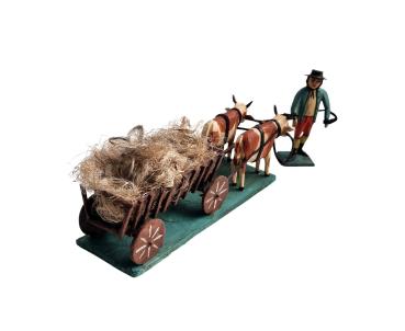 Farmer with Ox cart (7 cm)