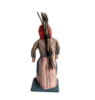 Grulicher Krippenfigur, alte Frau mit Reisig  (7 cm)