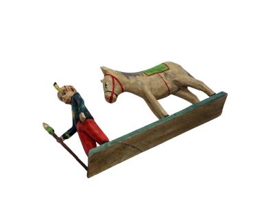 Oriental soldier with horse (7 cm)