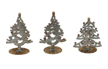 3 free standing rhinestone Christmas trees