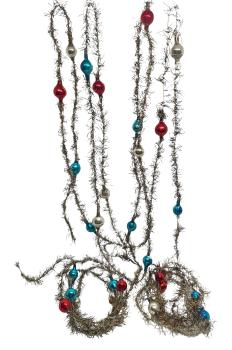 Preview: 4 Tinsel Garlands with glass Beads, ca. 530 cm, 20s
