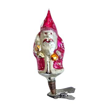 Santa / Nikolaus on clip, Lauscha around 1940