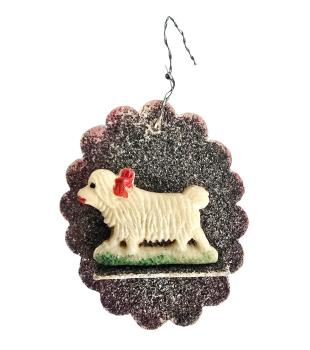 Cardboard ornament with Dog, ca. 1940