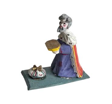 Grulicher Krippenfigur, König Melchior um 1920  (7 cm)