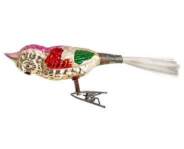 Glass ornament, owl, lauscha around 1920