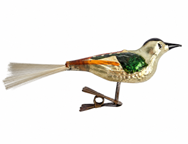Preview: Lauscha song bird on clip, around 1930