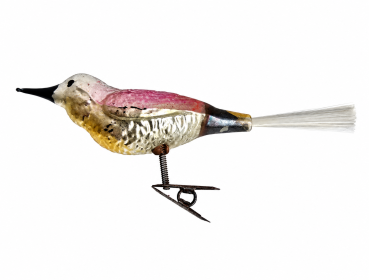 Preview: Lauscha song bird on clip, around 1930