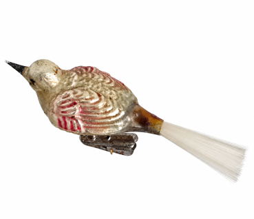 Preview: Lauscha song bird on clip, around 1920