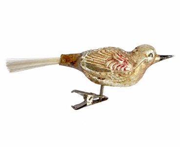 Preview: Lauscha song bird on clip, around 1920