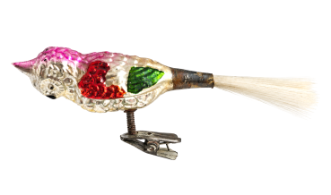 Glass ornament, owl, lauscha around 1920