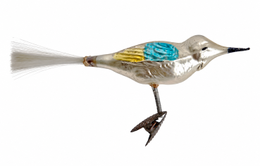 Preview: Lauscha song bird on clip, around 1930